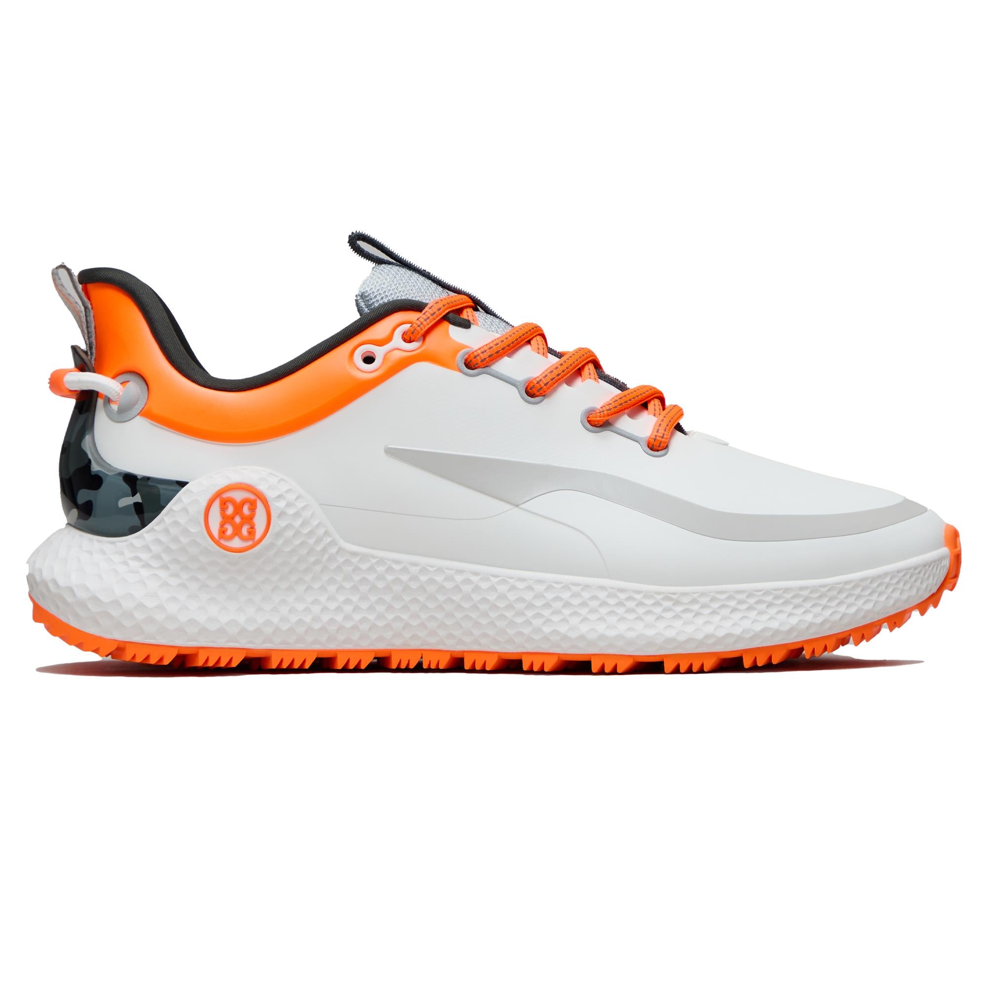 G/FORE G/LOCK Camo Accent MG4+O2 Mens Golf Shoes Charcoal/Shocking Orange